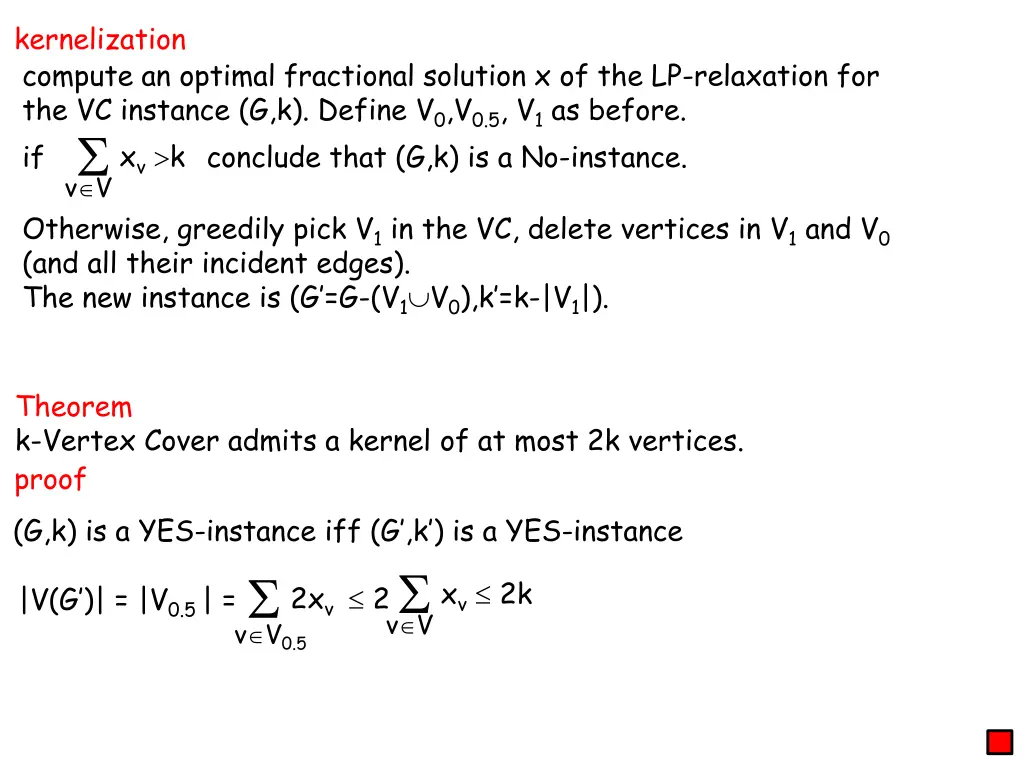 kernelization compute an optimal fractional