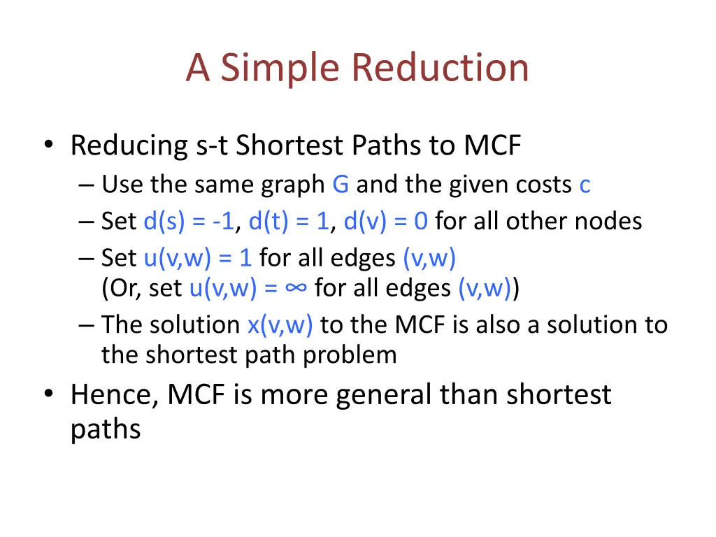 a simple reduction