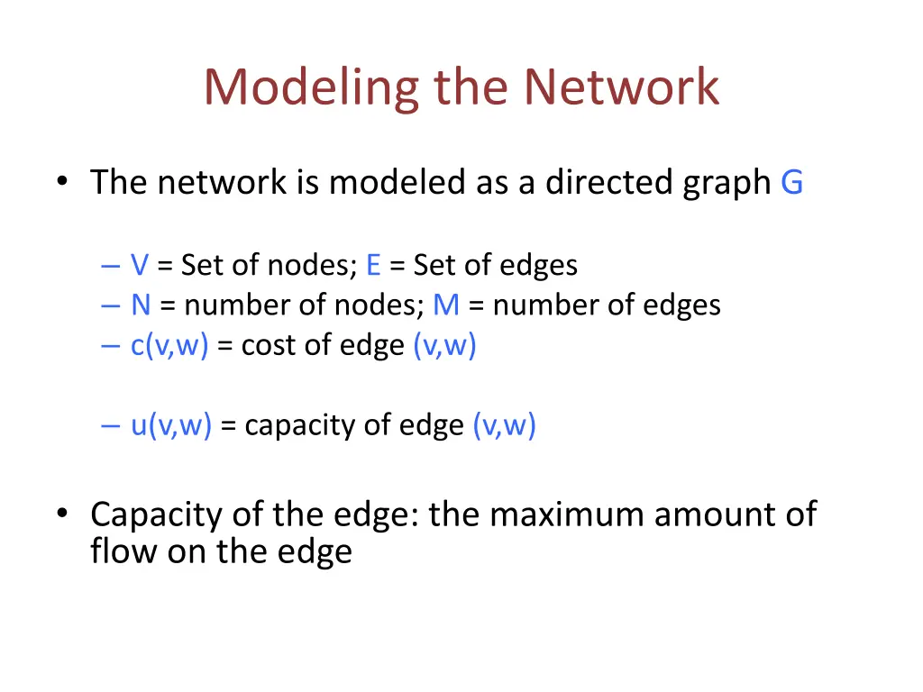 modeling the network