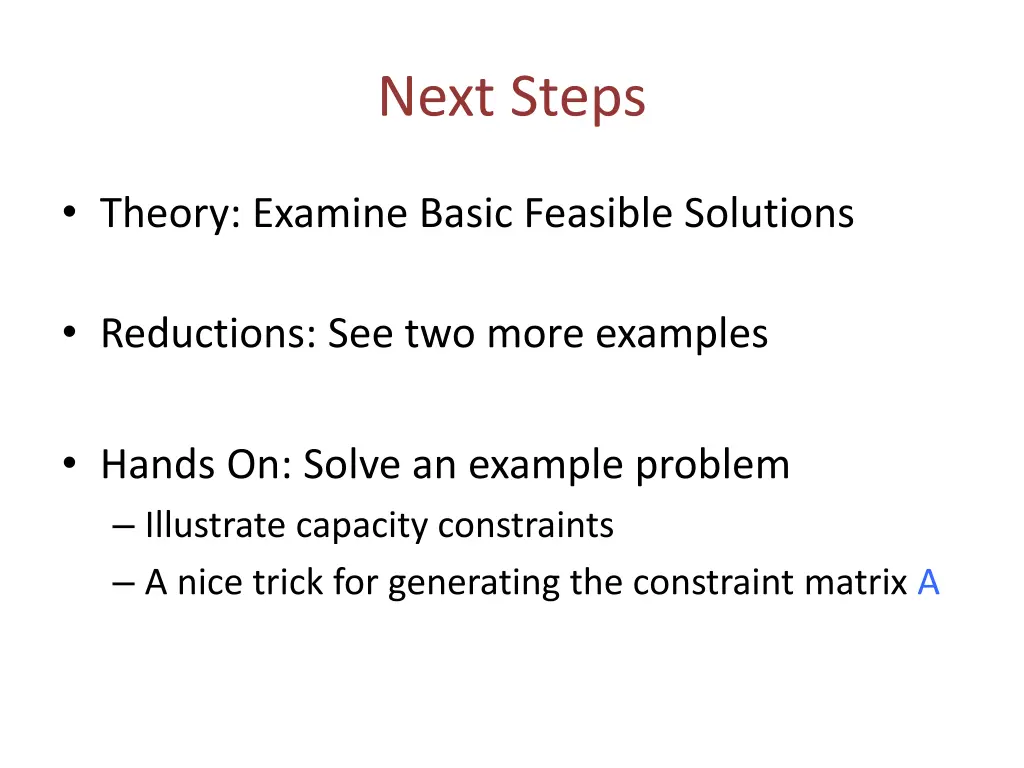 next steps