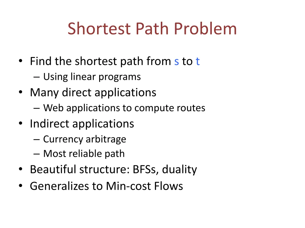shortest path problem