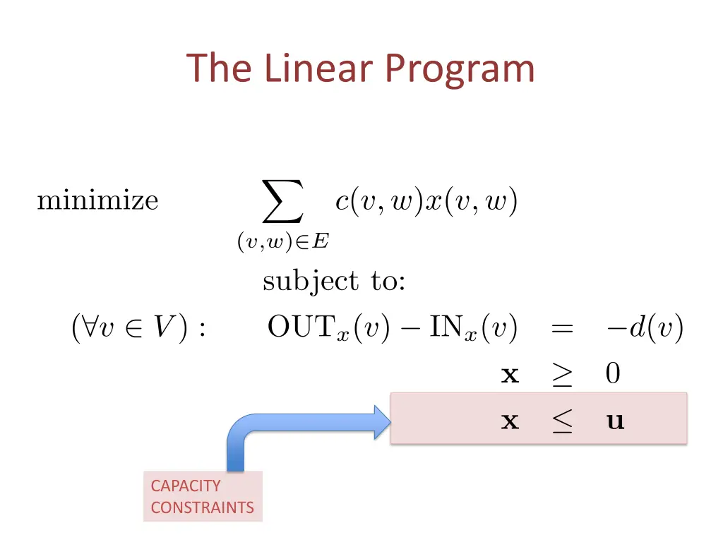 the linear program 1