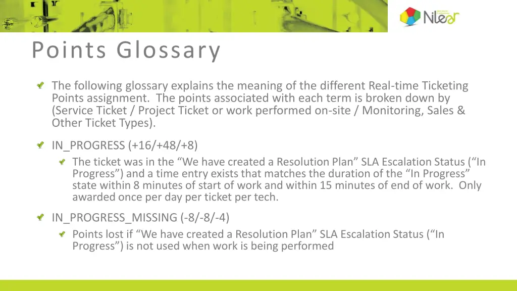 points glossary