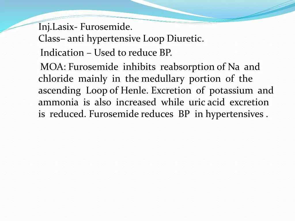 inj lasix furosemide class anti hypertensive loop