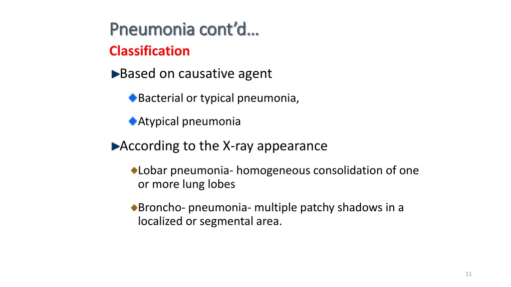 pneumonia cont d pneumonia cont d classification