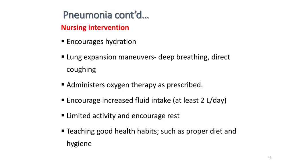 pneumonia cont d pneumonia cont d nursing 2