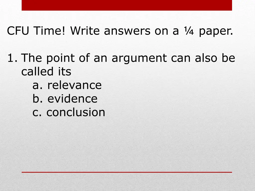 cfu time write answers on a paper