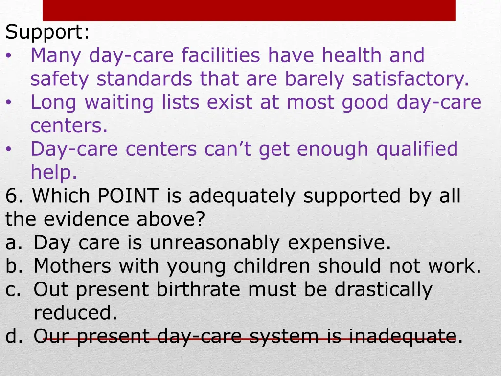 support many day care facilities have health