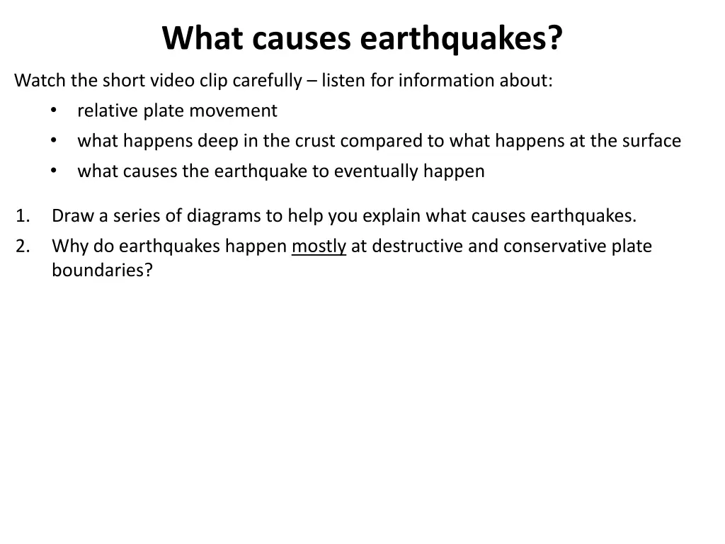 what causes earthquakes