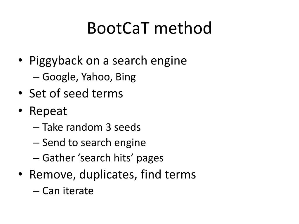 bootcat method
