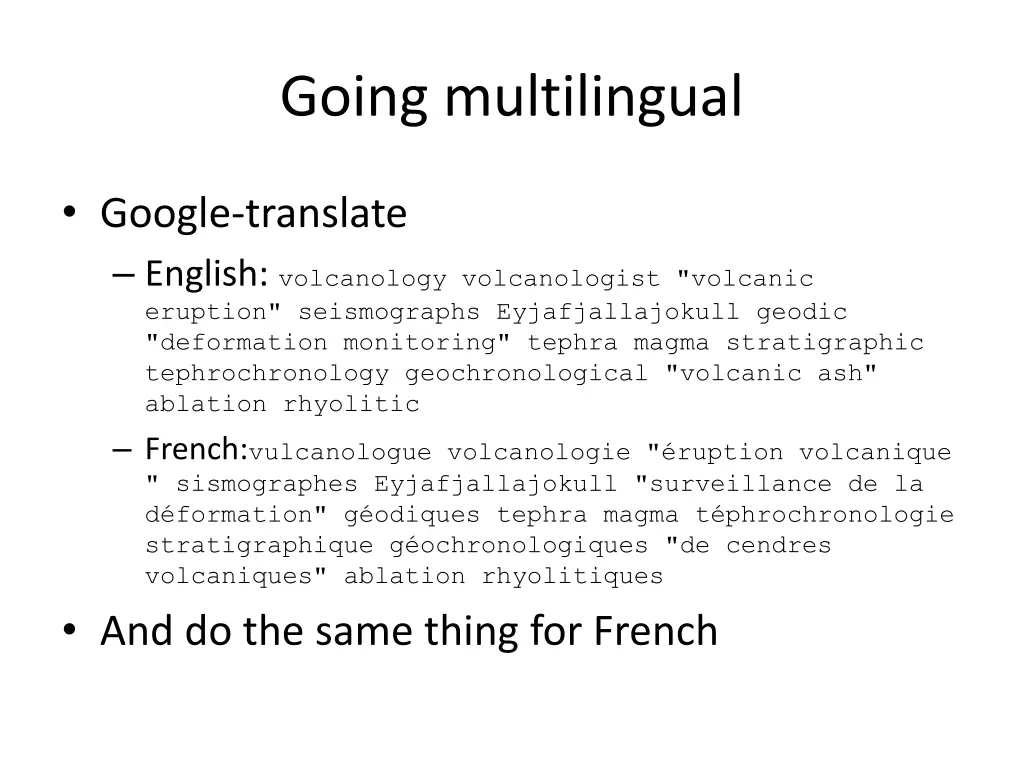 going multilingual