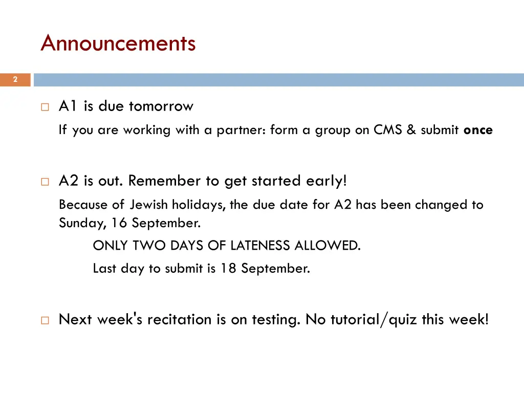 announcements