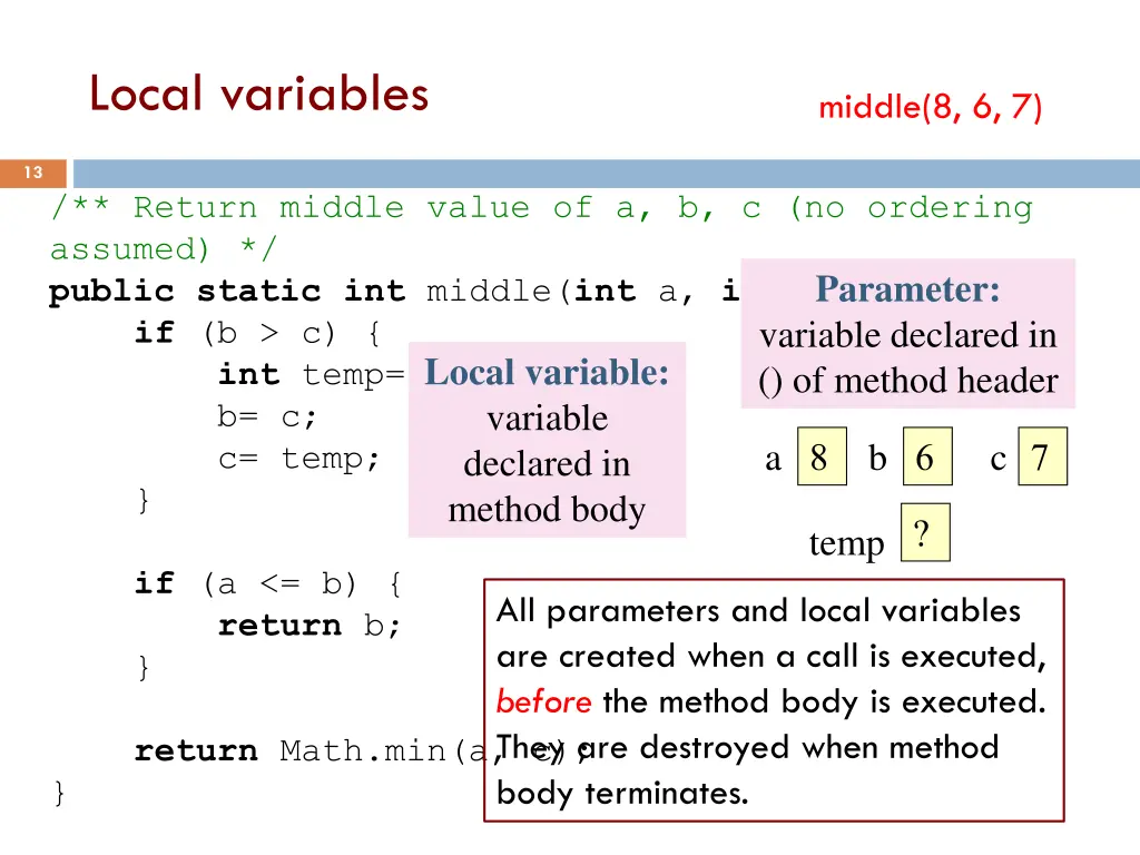 local variables