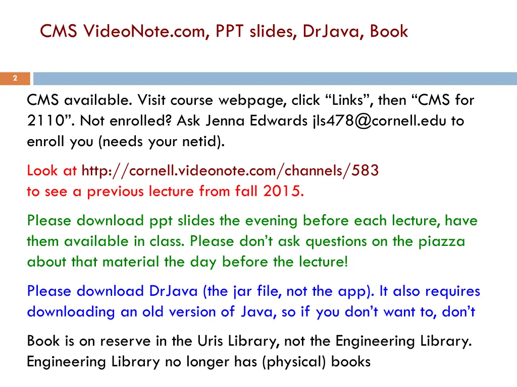 cms videonote com ppt slides drjava book