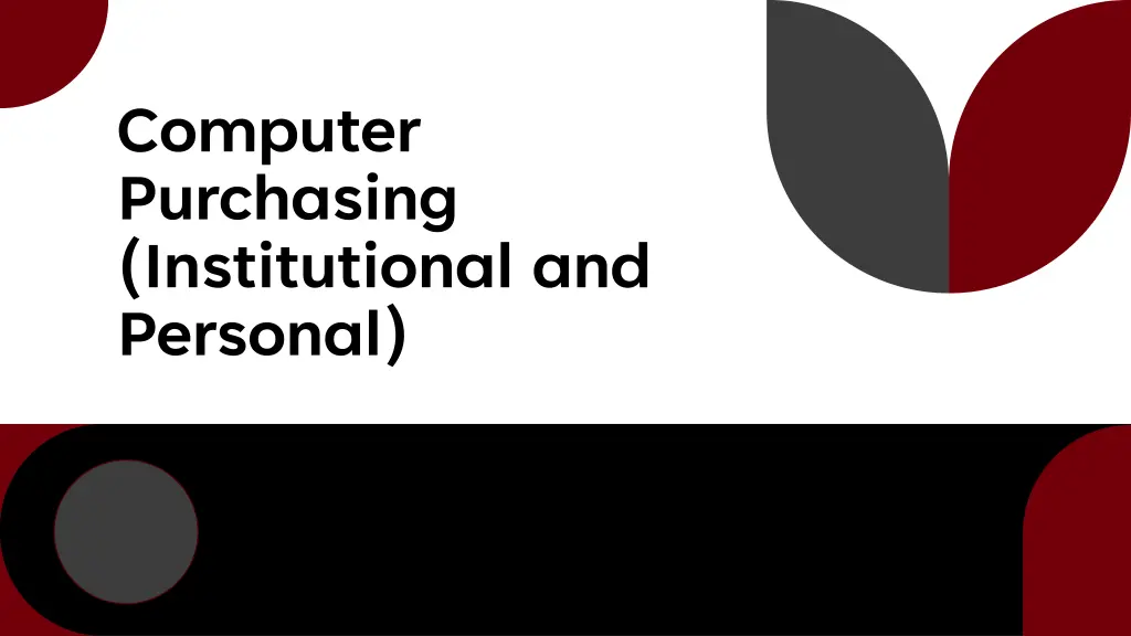 computer purchasing institutional and personal
