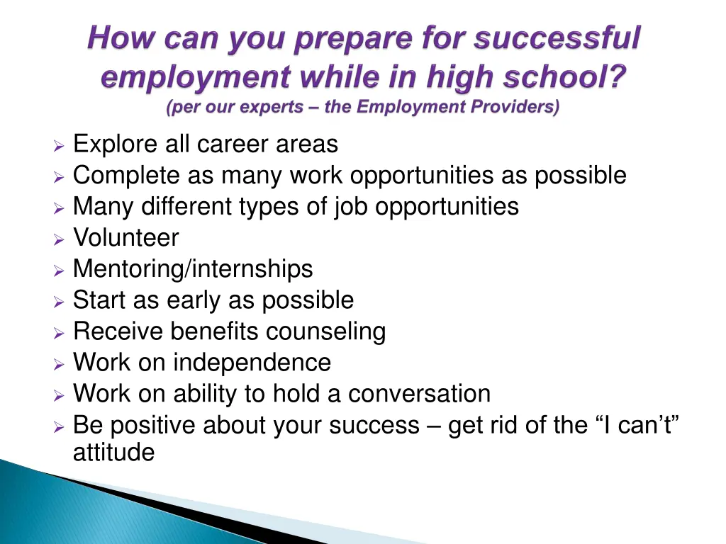 explore all career areas complete as many work