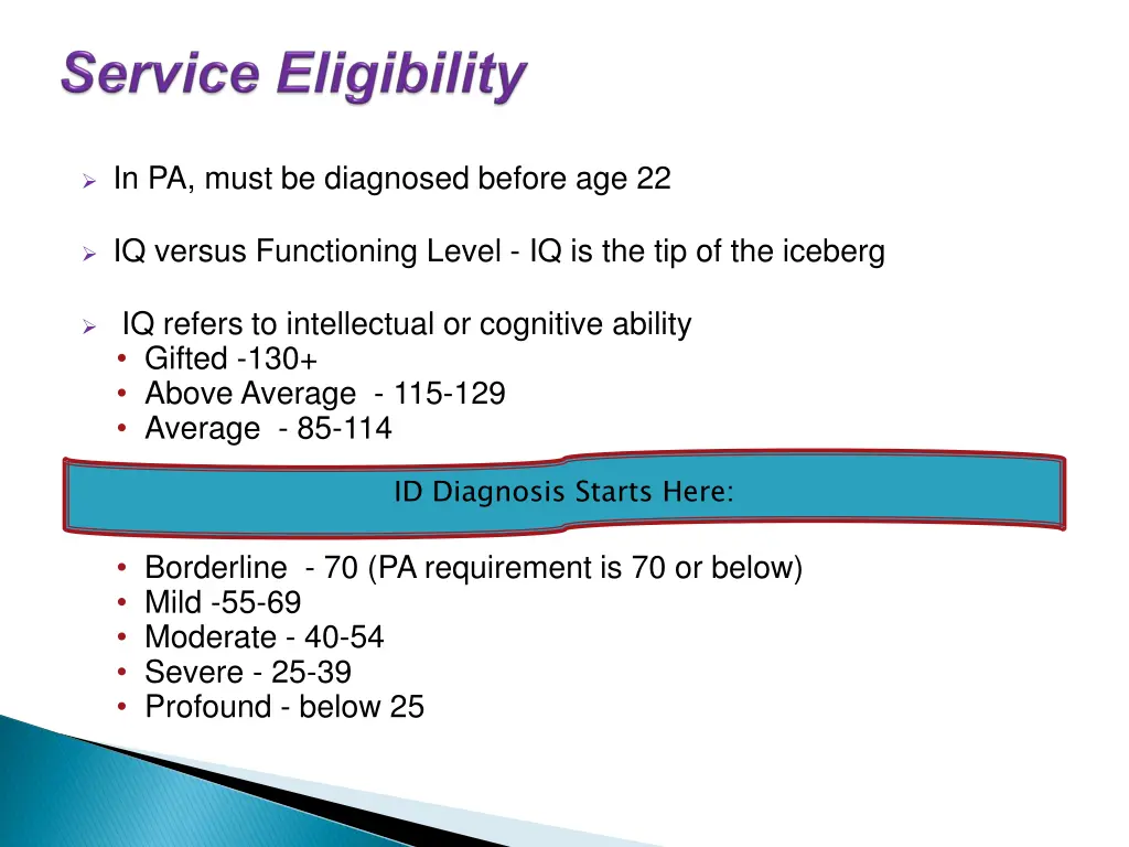 in pa must be diagnosed before age 22