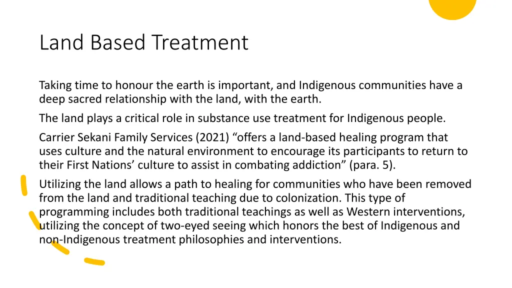 land based treatment