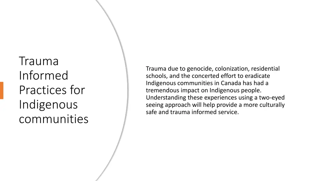 trauma informed practices for indigenous