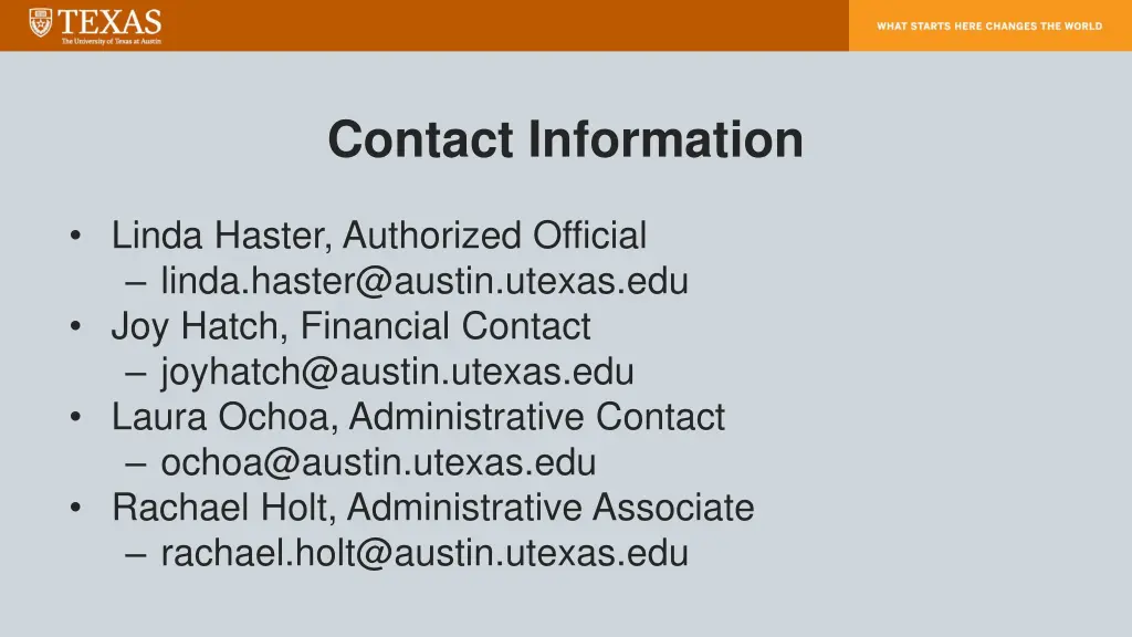 contact information