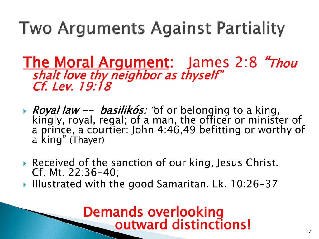 the moral argument shalt cf lev 19 18