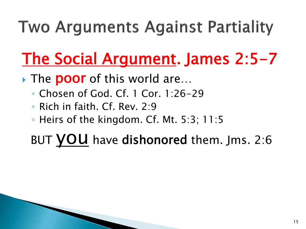 the social argument the poor chosen