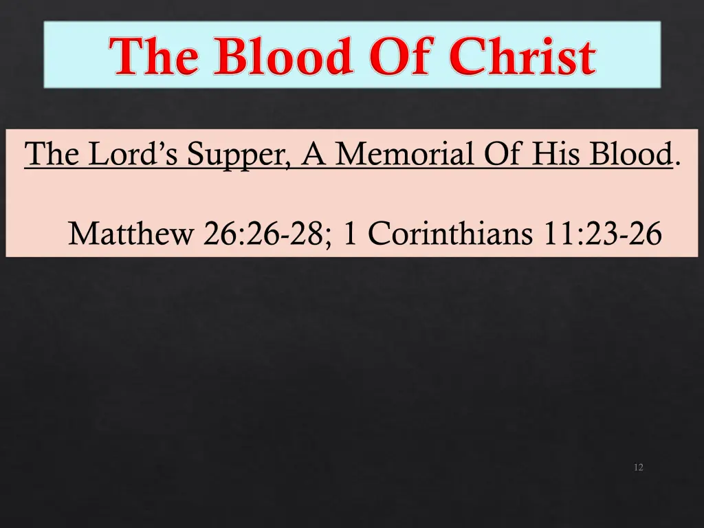 the lord s supper a memorial of his blood