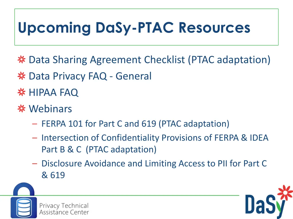 upcoming dasy ptac resources