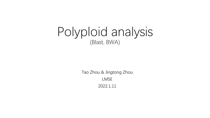 polyploid analysis blast bwa