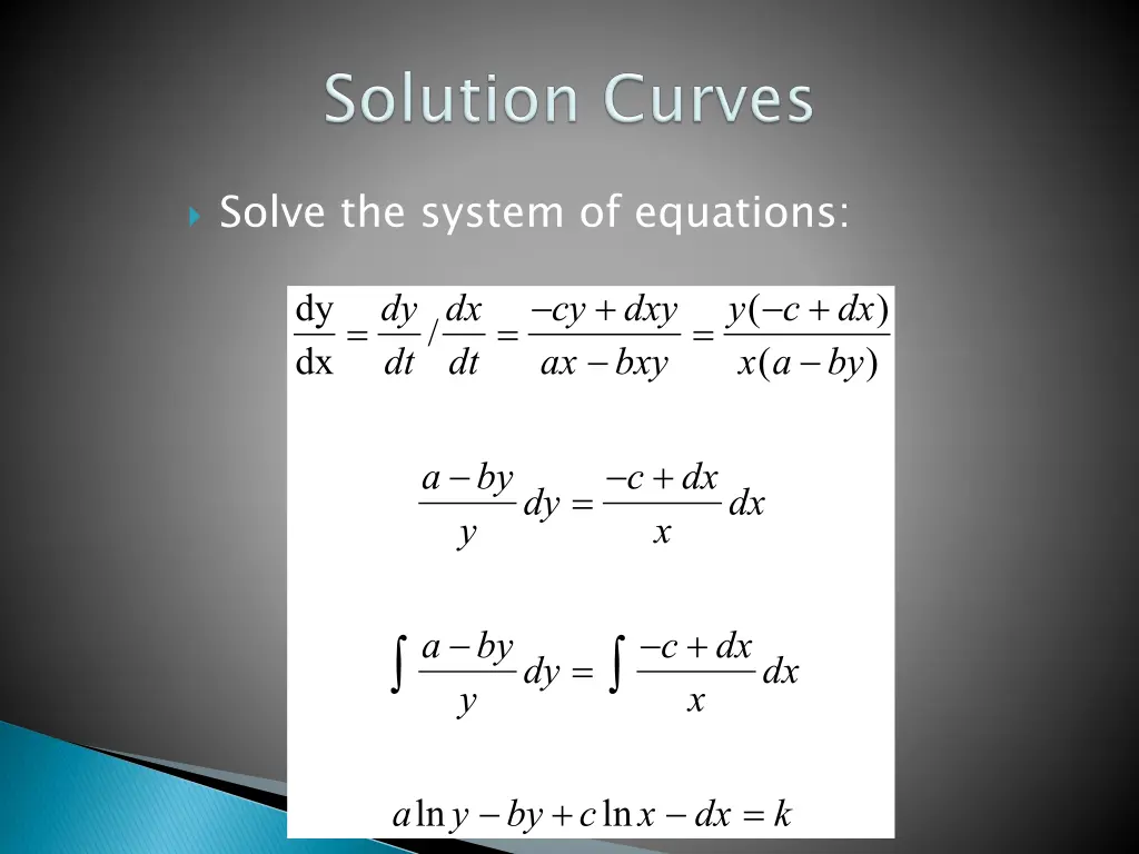 solve the system of equations