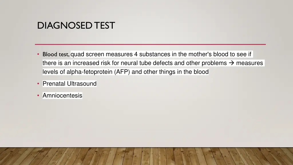 diagnosed test