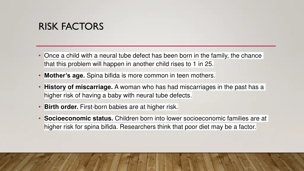 risk factors