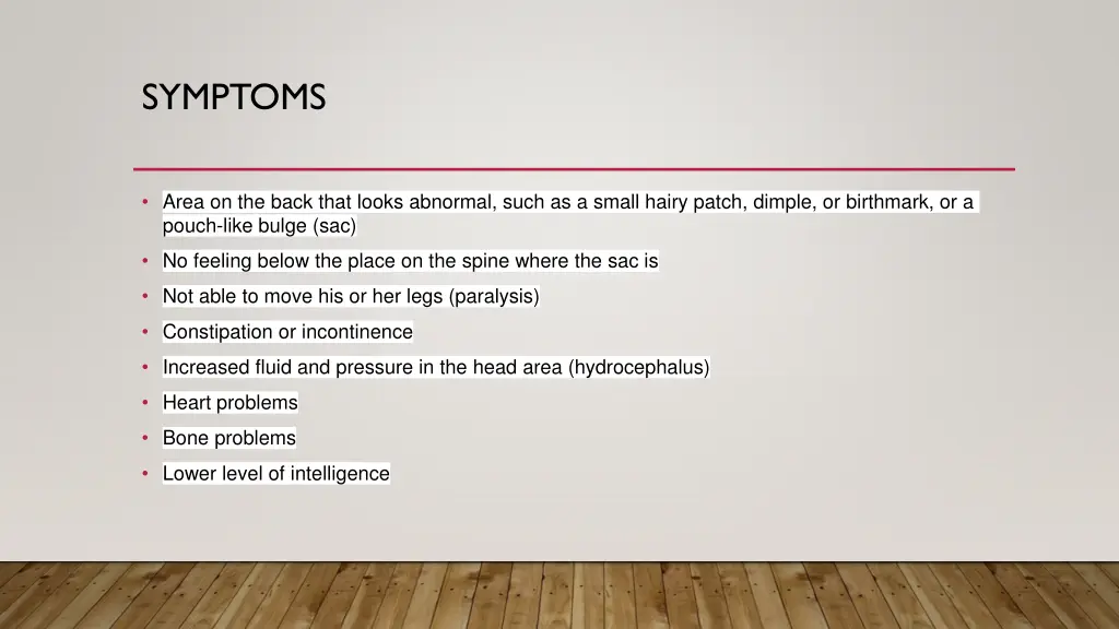 symptoms