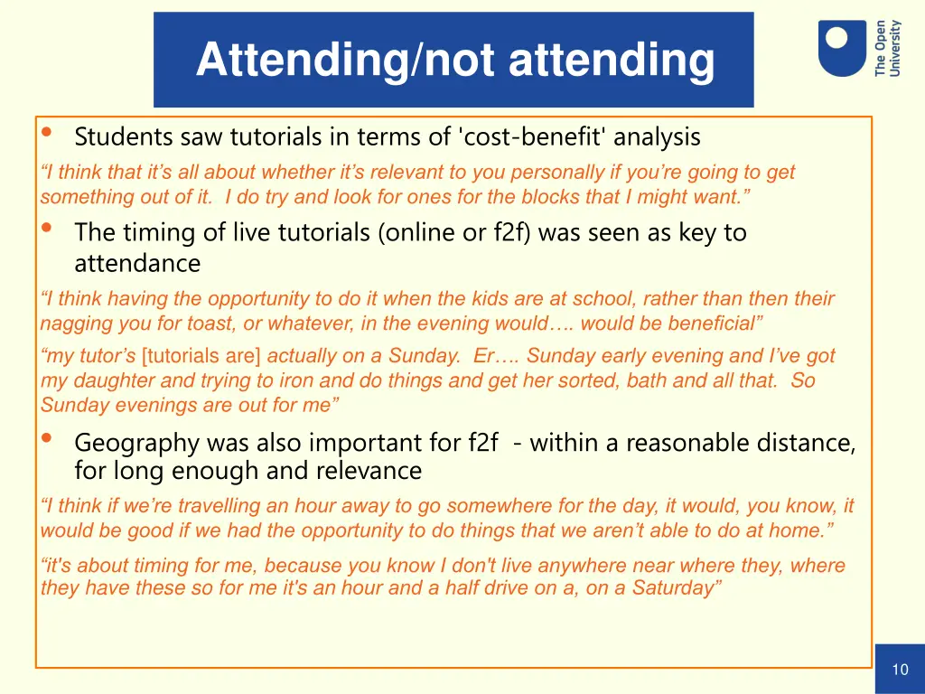 attending not attending