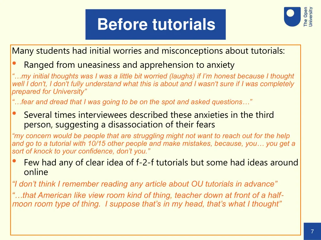 before tutorials