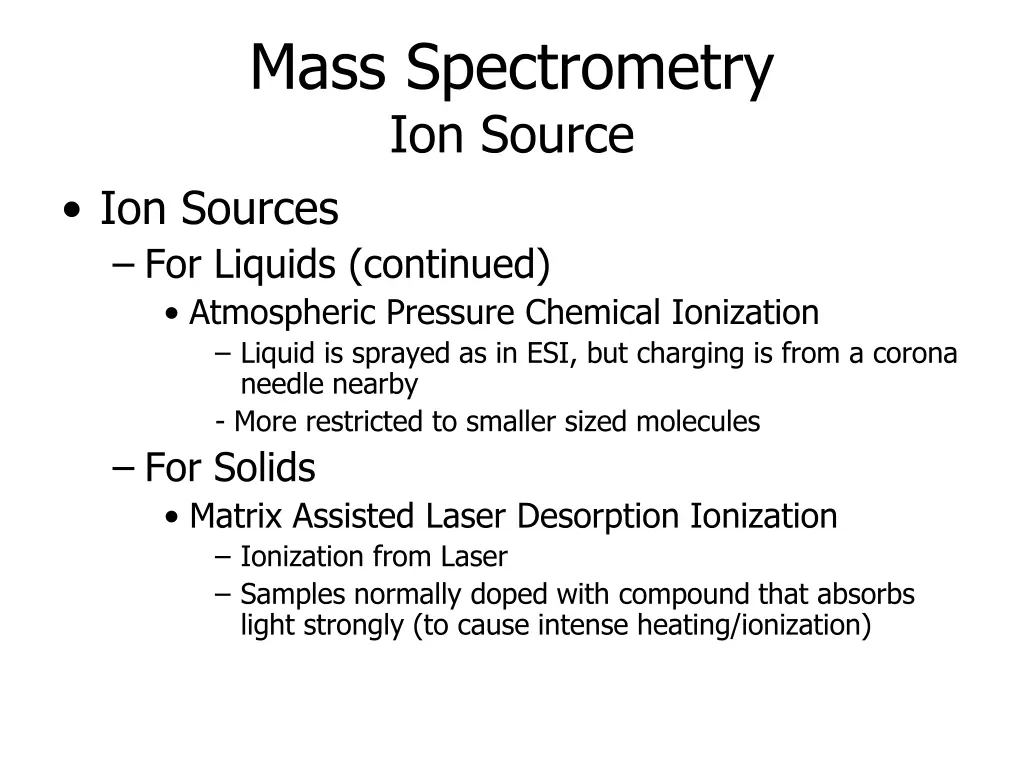 mass spectrometry ion source ion sources