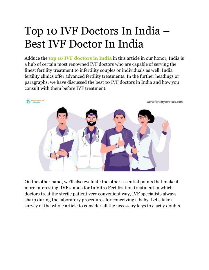 top 10 ivf doctors in india best ivf doctor