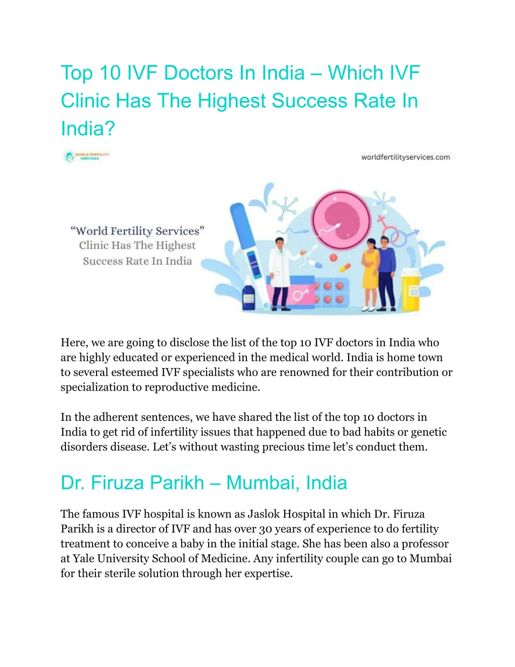 top 10 ivf doctors in india which ivf clinic