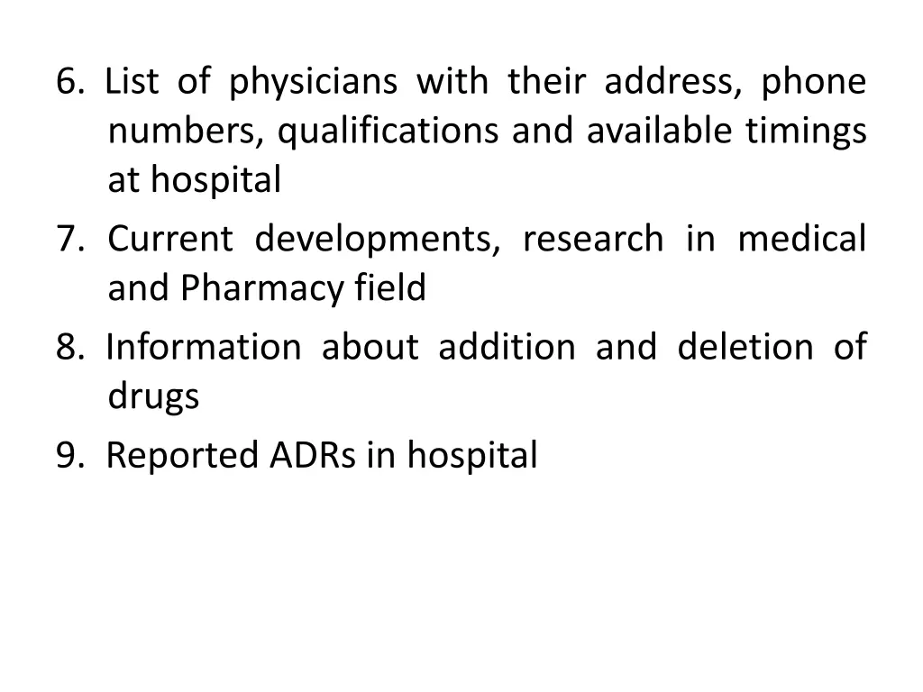 6 list of physicians with their address phone