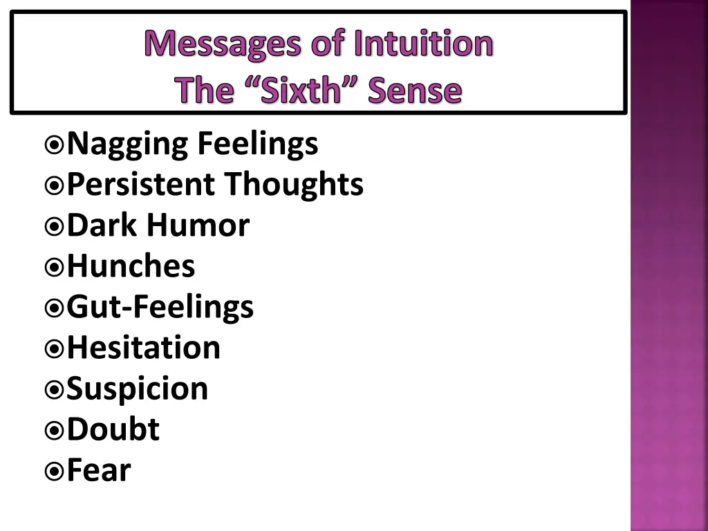 messages of intuition the sixth sense