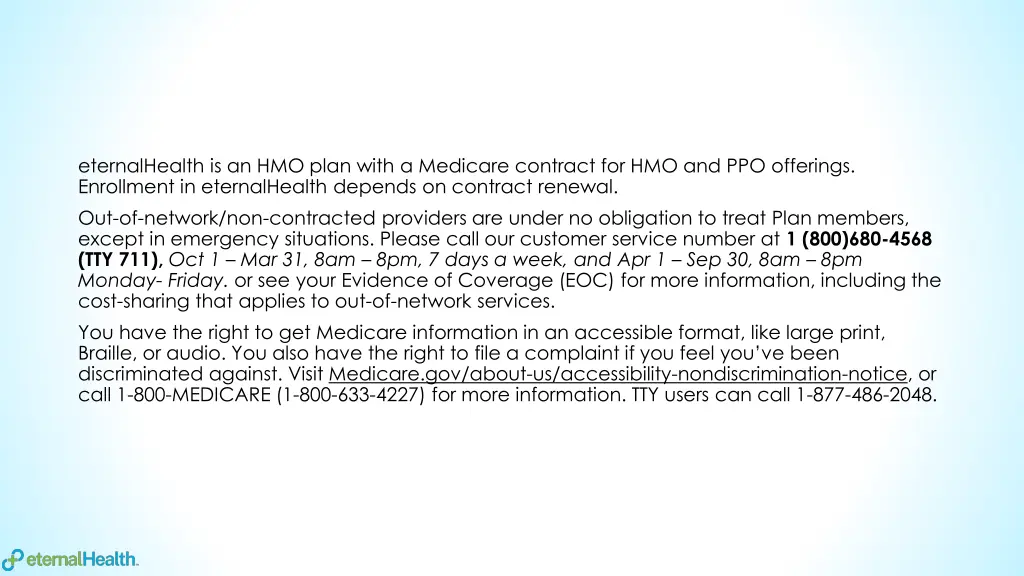 eternalhealth is an hmo plan with a medicare