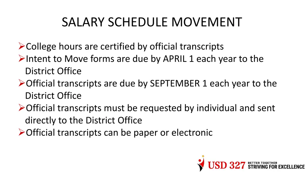 salary schedule movement