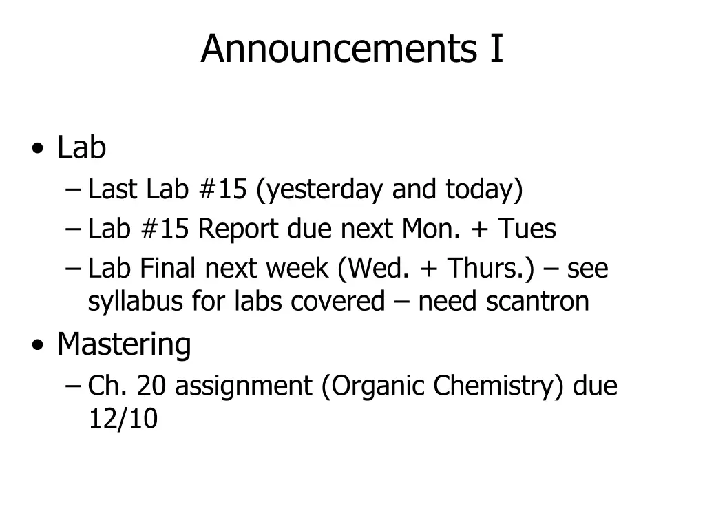 announcements i