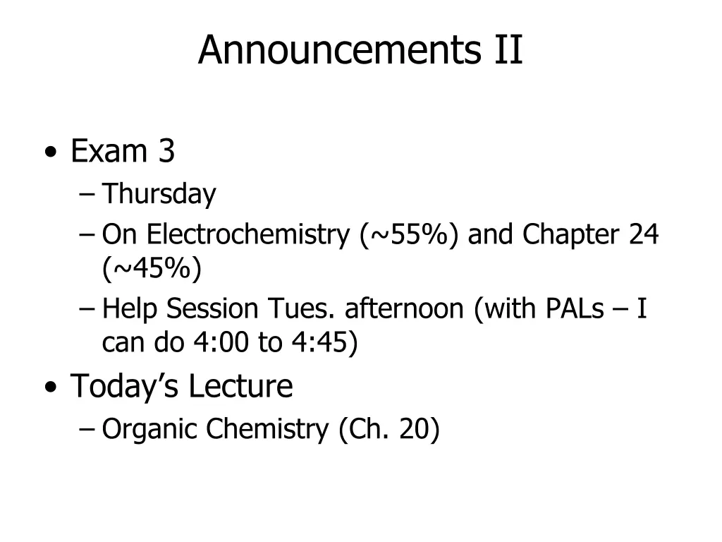 announcements ii
