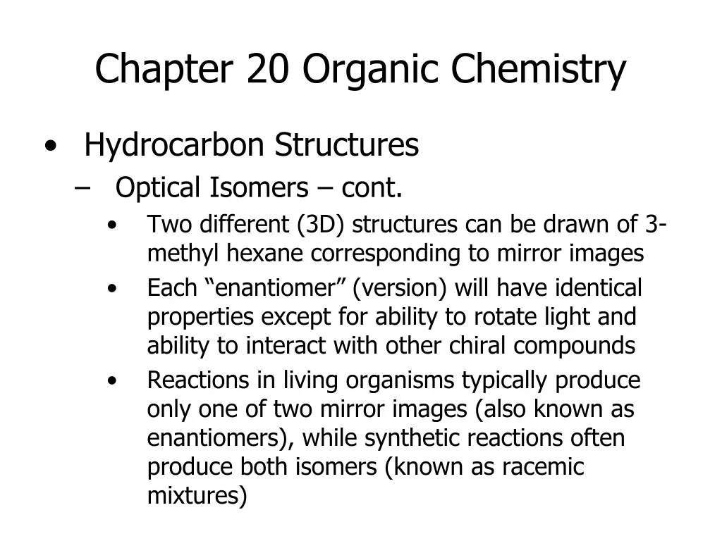 chapter 20 organic chemistry 10