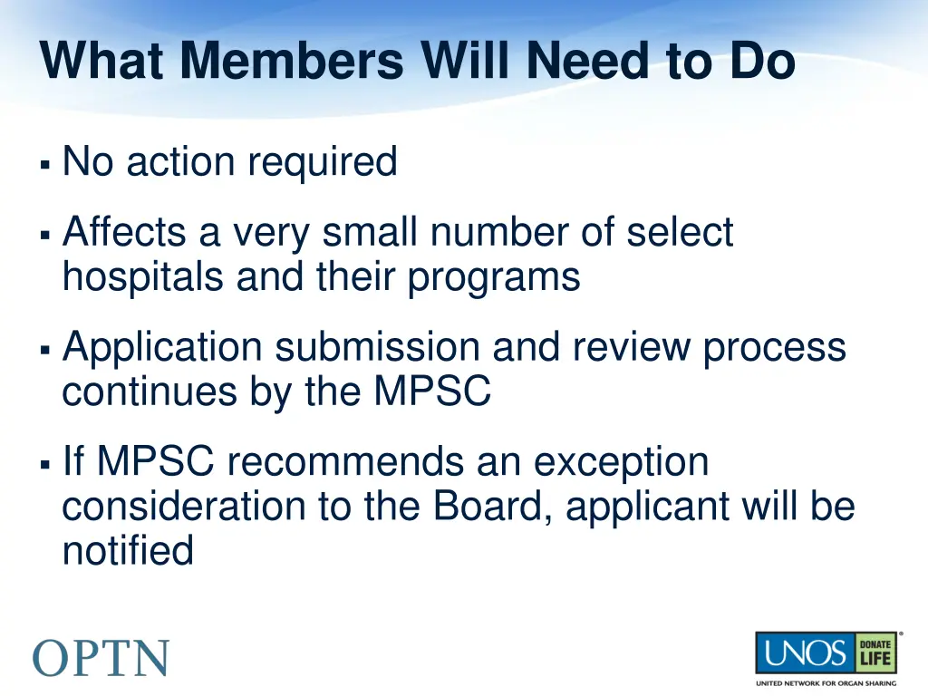 what members will need to do