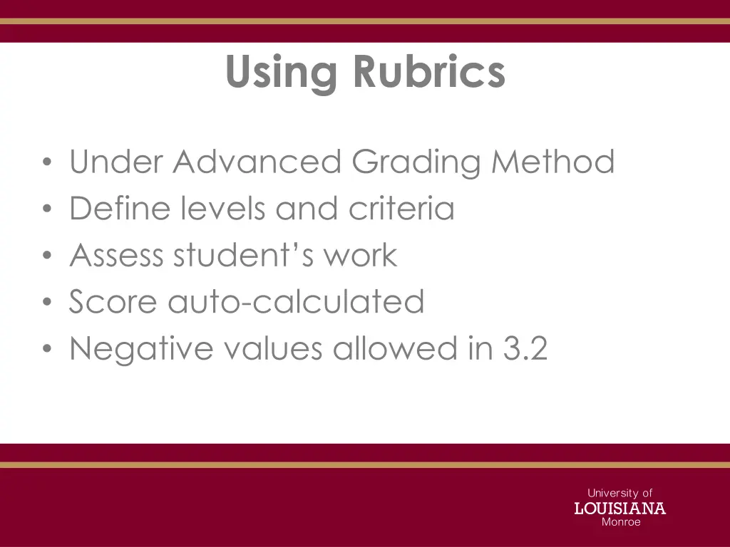 using rubrics