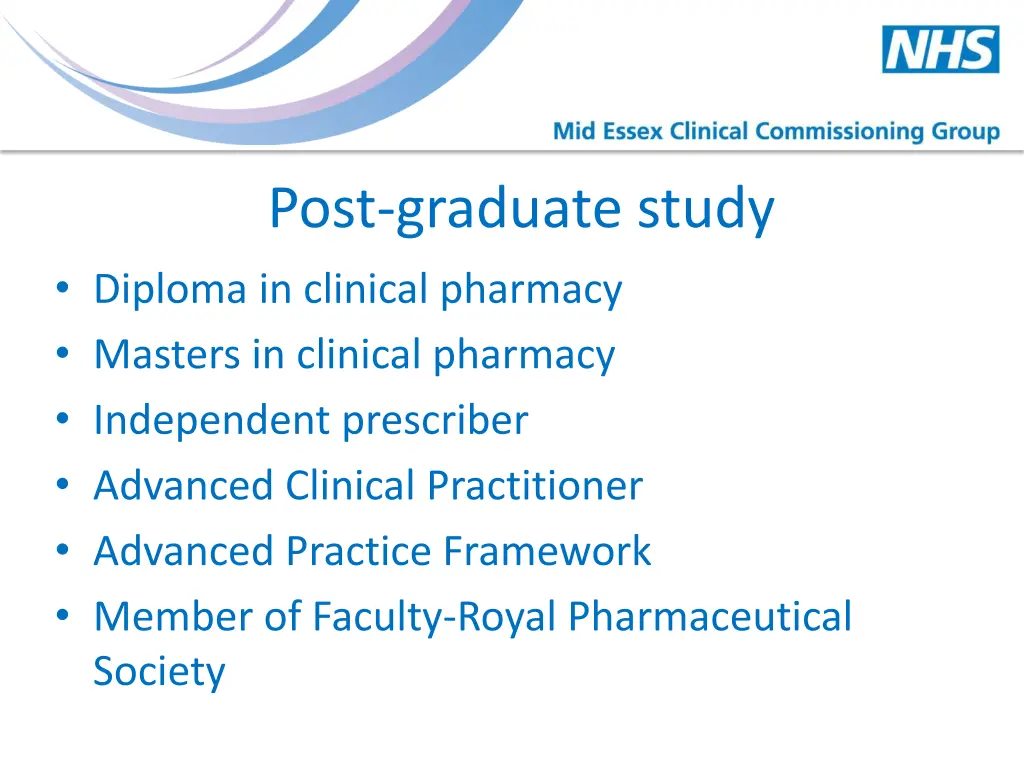 post graduate study diploma in clinical pharmacy