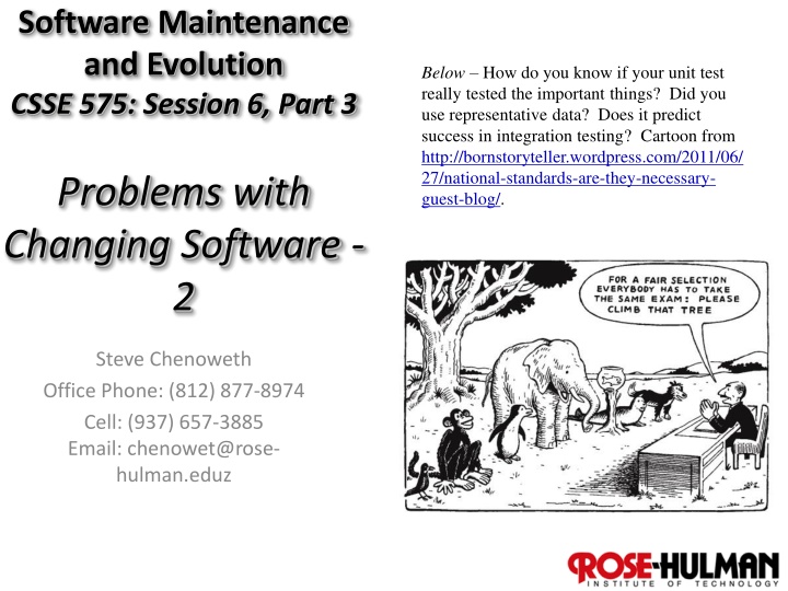 software maintenance and evolution csse