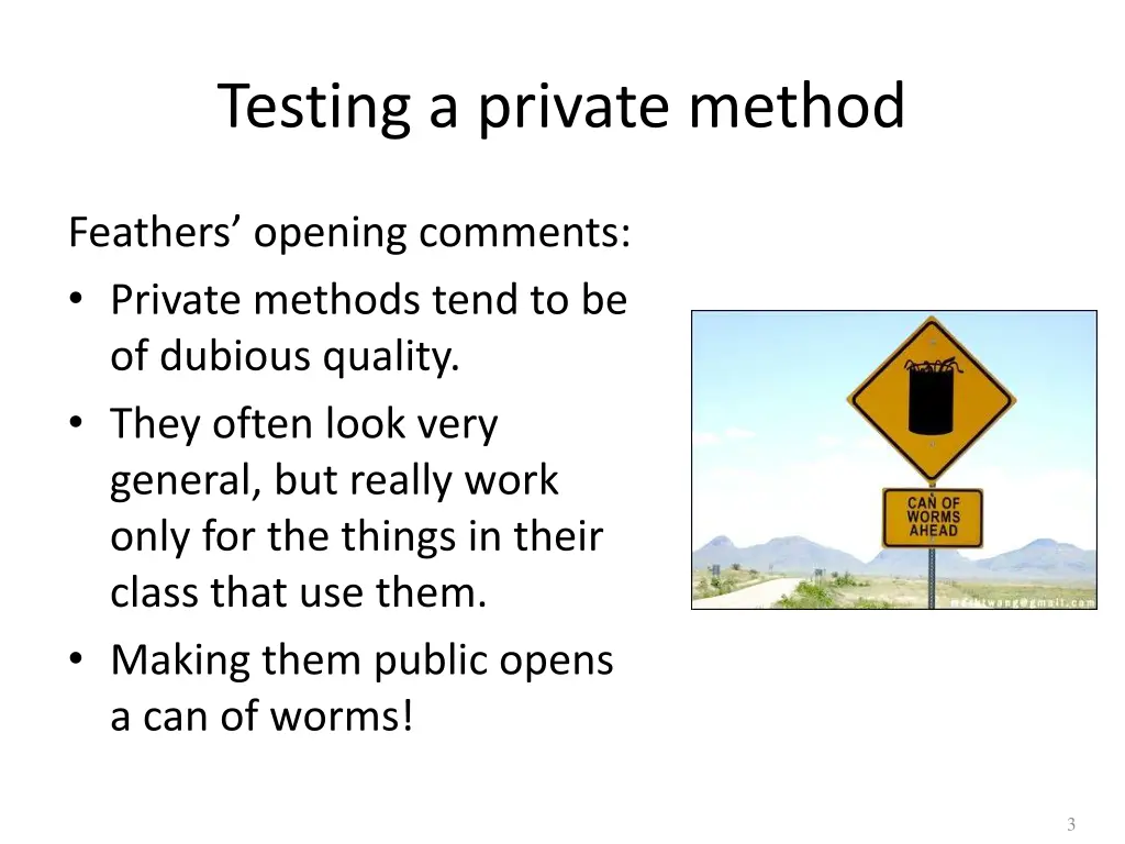 testing a private method